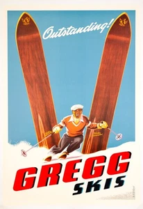 Sascha Maurer Gregg Skis Poster c.1950s Original Ski Advertising – 21.25 × 31.5 - Picture 1 of 3