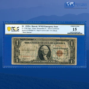 Fr.2300 1935A $1 Silver Certificate "HAWAII" "Short Snorter, PCGS 15 #98077 - Picture 1 of 3