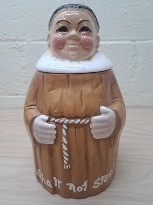 Vtg Deforest Of California Friar Tuck "Thou Shalt Not Steal" Cookie Jar 1964 - Image 1 of 4