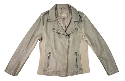 Chaqueta Mujer Colección Sebby Grande Verdoso Moto Imitación Cuero Cremalleras Estilo Foto 1 de 4