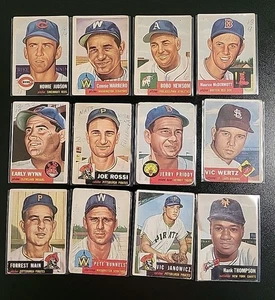 1953 Topps Baseball Lot - 12 Different Cards - W Howie Judson and Henry Thompson - Picture 1 of 9