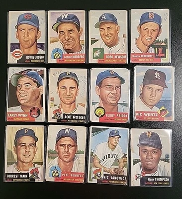 1953 Topps Baseball Lot - 12 Different Cards - W Howie Judson and Henry Thompson - Image 1 of 4