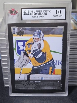 15-16 Upper Deck Juuse Saros Young Guns Rookie 🚨🚨🚨 KSA 10 Pristine Gem Mint  - Image 1 of 2