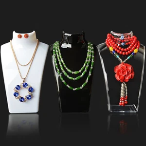 Acrylic Shop Mannequin Bust Jewelry Necklace Pendant Display Stand Holder 21cm - Picture 1 of 14