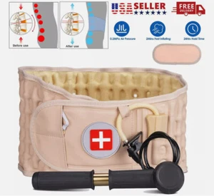Decompression Belt Back Brace Lumbar Spinal Support & Extender Belt Air Traction - Picture 1 of 13
