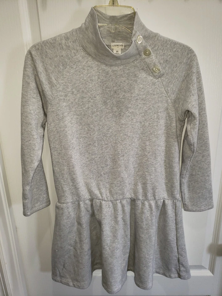 CREW CUTS girls size 10 LIGHT GRAY DRESS long sleeve winter SCHOOL WEAR NICE MOM - Image 1 of 1