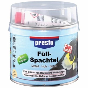 Presto 2K Füllspachtel Spachtel  Plastic 1000g Presto 600115 Härter Metall Holz  - Bild 1 von 1