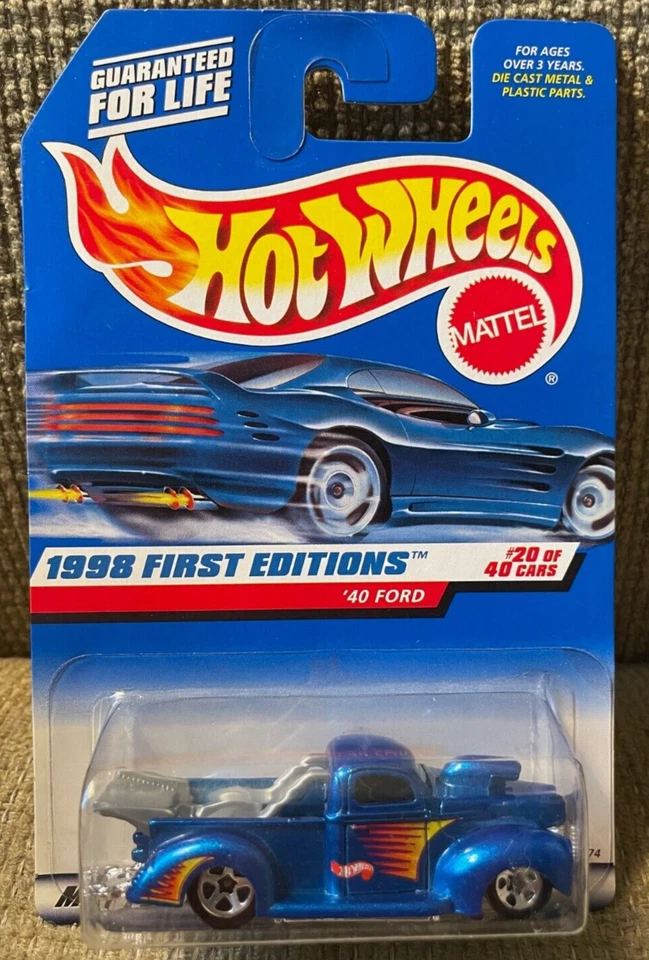Hot Wheels 40 Ford Pickup Truck Blue 1998 First Edition # 654