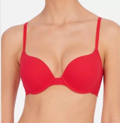 New NATORI 727252 Vermillion Red Sheer Glamour Push Up Underwire Bra Size 34C - Image 1 of 4