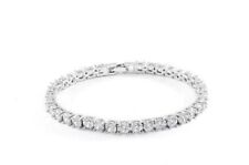 Unisex White Treated Diamond Tennis Bracelet 7.50 Inches Certified ! Ideal Gift