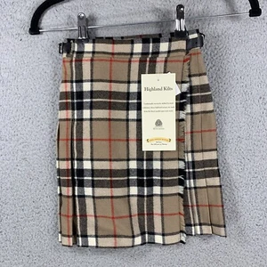 James Pringle Weavers Scotland Wool Nova Check Tartan Skirt Adjustable Age 6 New - Picture 1 of 10