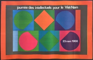 VICTOR VASARELY “JOURNÉE DES INTELLECTUELS POUR LE VIET-NAM"1968 Original Poster - Picture 1 of 1