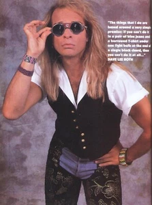 DAVE LEE ROTH: 1991 Vintage Magazine Photo-Clipping Profile (4 pages). Free Post - Picture 1 of 1