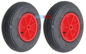 Pair Dinghy Launch Trolley Wheels Pneumatic Tyre Boat Trailers 400x8 Red