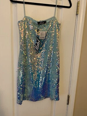 Motel русалки цветной блестки мини-платье размер M новый с Ярлыками - Изображение 1 из 3