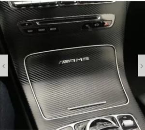 Chrome AMG Interior Dash Control Decal Badge for Mercedes C180 C200 C250 C63 - Foto 1 di 4