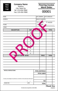 250 Custom Flooring Contractor Invoices, 2 Part Carbonless / 5.5x8.5 / TMG054 - Picture 1 of 1