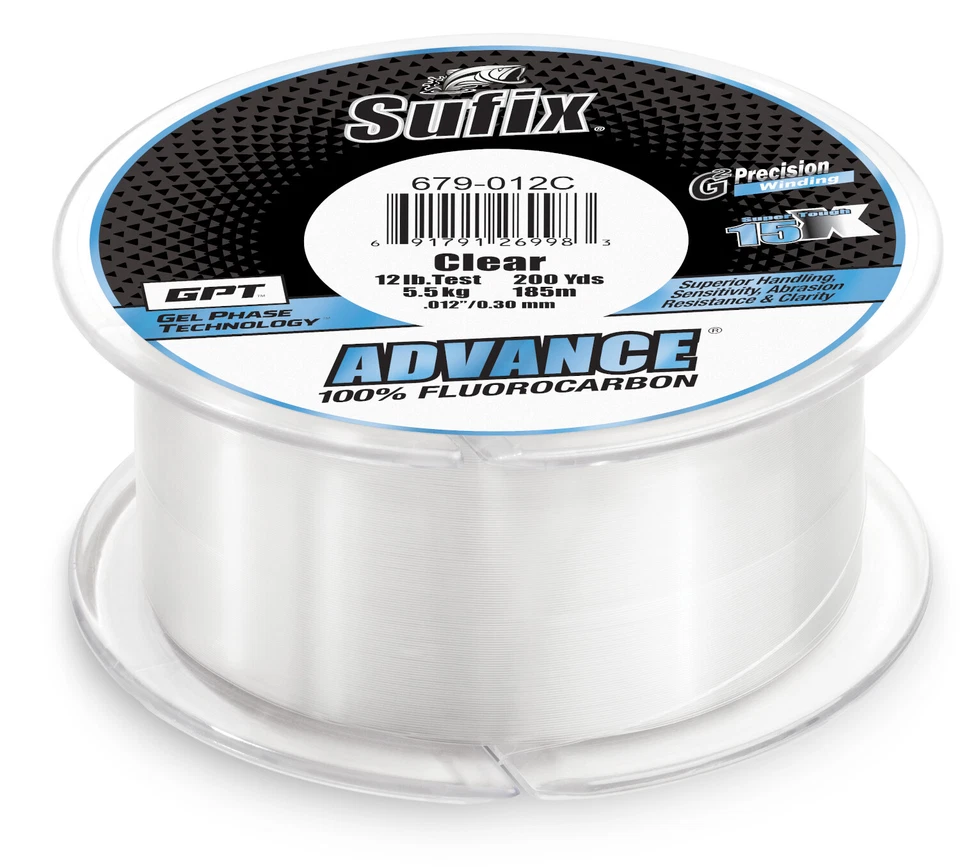 Sufix Advance Fluorocarbon Filler Spool 200 Yards Mainline or Leader Fluoro - Image 1 of 1
