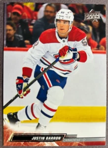 2022-23 Upper Deck #346 Justin Barron Montreal Canadiens 2nd Year - Picture 1 of 1