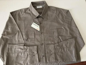ADOLFO Sport NWT Olive Drab Cotton Long Sleeve L - Picture 1 of 7