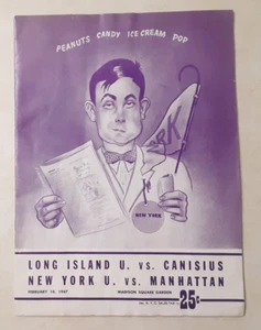 Programa de Torneos de Baloncesto NCAA De Colección Años 40 Madison Square Garden NYU 1947 - Imagen 1 de 13