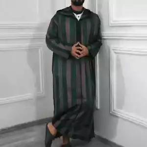 Dubai Muslim Islamic Clothing Men Jubba Thobe Dress Abayas Long Robe Saudi - Picture 1 of 24