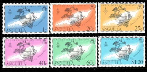 Anguilla Scott 199-204 UPU Centenary Cover