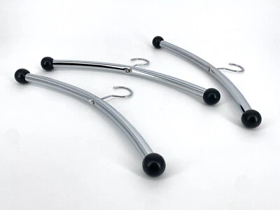 * 3x KLEIDERBÜGEL GARDEROBEN BÜGEL STAHLROHR CHROM 70er KUGEL POMO - Bild 1 von 4