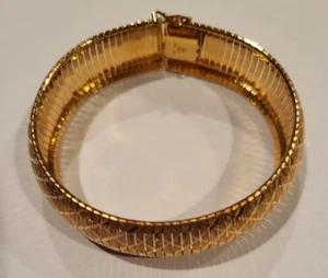 Italian 18k Yellowgold Plated Over Bronze Bangle 7.75" - Picture 1 of 5