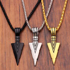 Mens Necklace Arrow Head Pendant Sweater Chain Necklaces Gift Cool Punk Jewelry