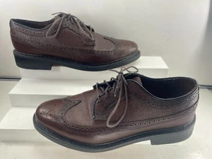 Executive Imperial Long Wing-Tip "525" Pebbled Oxford Burgundy Leather US 8 D!!! - Picture 1 of 6