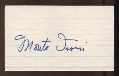 Monte Irvin Signed 3x5 Index Card Vintage Autographed Baseball Signature - Image 1 of 2