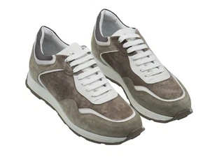 NUEVO CON ETIQUETAS STEFANO RICCI Tenis de Cuero Águila Zapatos LOGO EU 44 UK 10 US 11 RE33 - Imagen 1 de 4
