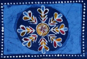 Tappetino da tavolo paisley floreale cotone multi batik tovagliolo tavolo lino blu rosso - Foto 1 di 1