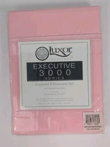 NEW Luxor Treasures Executive 3000 Series Standard Pillowcase Set Pink - Picture 1 of 4