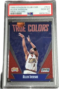 1999 Stadium Club Chrome True Colors Allen Iverson #TC5 PSA 10 GEM MINT 76ers - Foto 1 di 2