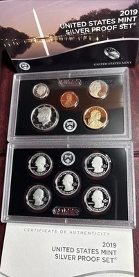 USA - 2019S Cameo 10 Coin Silver Proof Set w/ COA - FREE Shipping! TT02 - Image 1 of 4