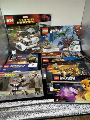 LEGO Lot 10 Lego Instruction Manuals Booklets Marvel DC Jurassic Ninjago Mixels - Image 1 of 4