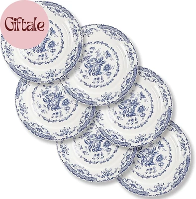 Dinner Plates, Ceramic Plates Set of 6, Kitchen Plates Microwave Safe, White Pla - Image 1 of 4