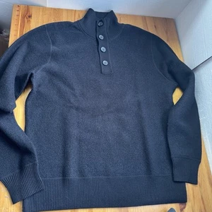 Jack spade black wool Henley pullover sweater size xl - Picture 1 of 10