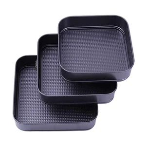 Nonstick Springform Pan with Removable Bottom 3 Pieces Cake Molds of Square L... - Bild 1 von 9