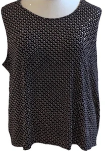 Citiknits Sleeveless Tank Top Plus 3X Liquid Travel Knit Acetate Shell Blouse - Picture 1 of 7