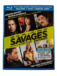 Savages (Blu-ray + DVD, 2012) Taylor Kitsch, Blake Lively & Benicio del Toro - Picture 1 of 2