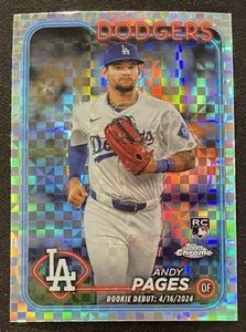 2024 Topps Chrome Update Andy Pages XFractor RC #USC186 Los Angeles Dodgers - Picture 1 of 2