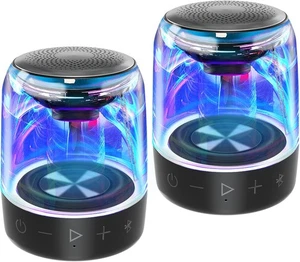 MEGATEK Altoparlanti Bluetooth Portatili (Confezione da 2) - Stereo True Wireless Nero - Foto 1 di 9