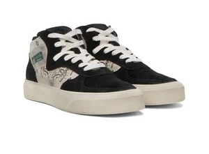 Rhude Cabriolets Mid-Top Bandana Black & Cream Paisley Sneakers-Men-Size 12 *NEW - Picture 1 of 21