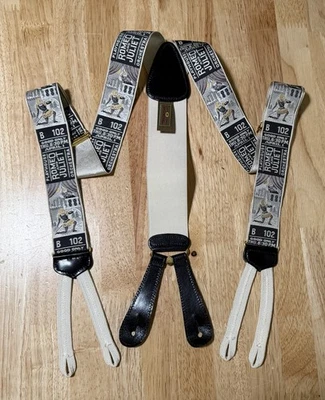 TRAFALGAR 限量版 ROMEO & JULLIET SUSPENDERS/BRACES 丝绸和皮革 — 第 1/4 张图片