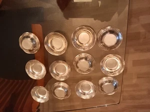 Set of 12Sterling Silver Nut Dish Set No Monogram Webster size 2 5/8 98 gr - Picture 1 of 5