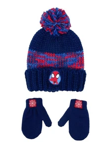 Character Toddler Knit Beanie and Mitten, 2-Piece Set, Spider-man, Pom Pom - Picture 1 of 1