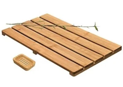 Alfombra de baño de bambú con jabonera ZPirates - Alfombra de baño (26”x16”) Foto 1 de 4